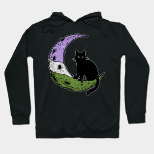 Genderqueer Cat Moon Hoodie